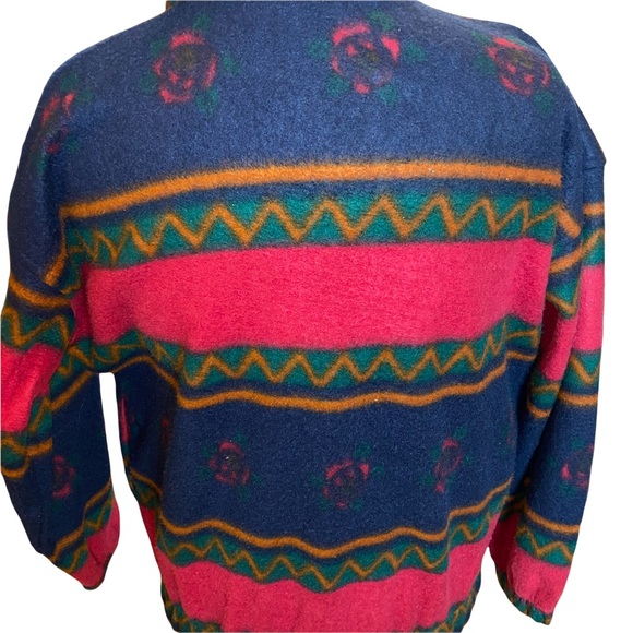 Vintage Southwestern fleece shacket roses Aztec zipper Yellowstone jacket - Picture 9 of 14